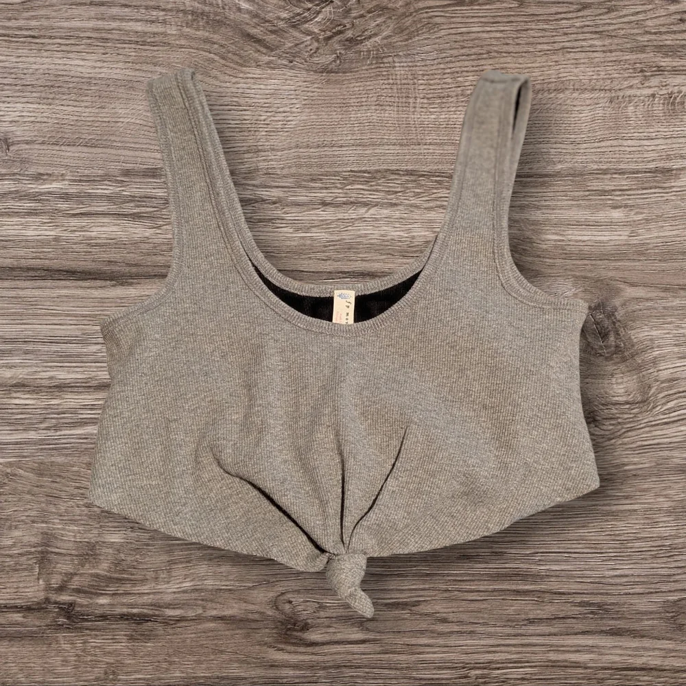 Free People Gray Knotted Top - Picture 2 of 4
